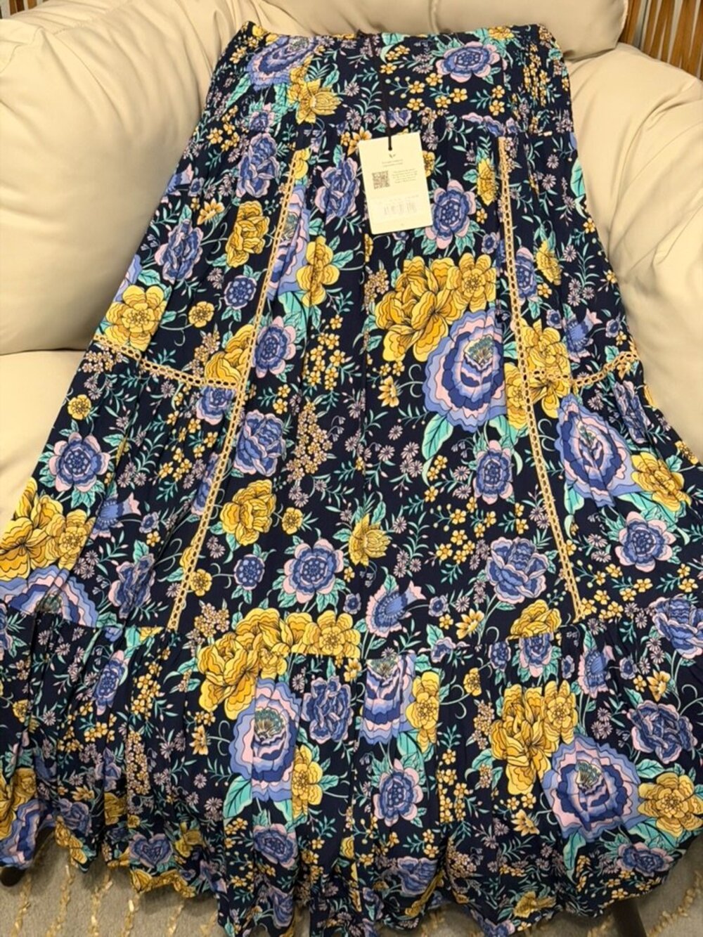 Spell Full Bloom Maxi Skirt & Floral Bloom Tank Set Medium Rare Sold NWT - Picture 8 of 13